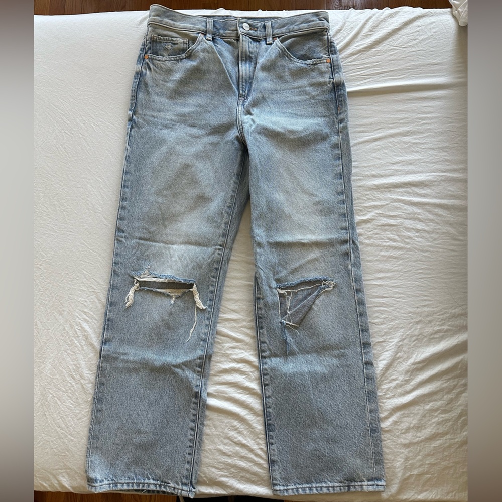 Express High Rise Straight Ankle Jeans